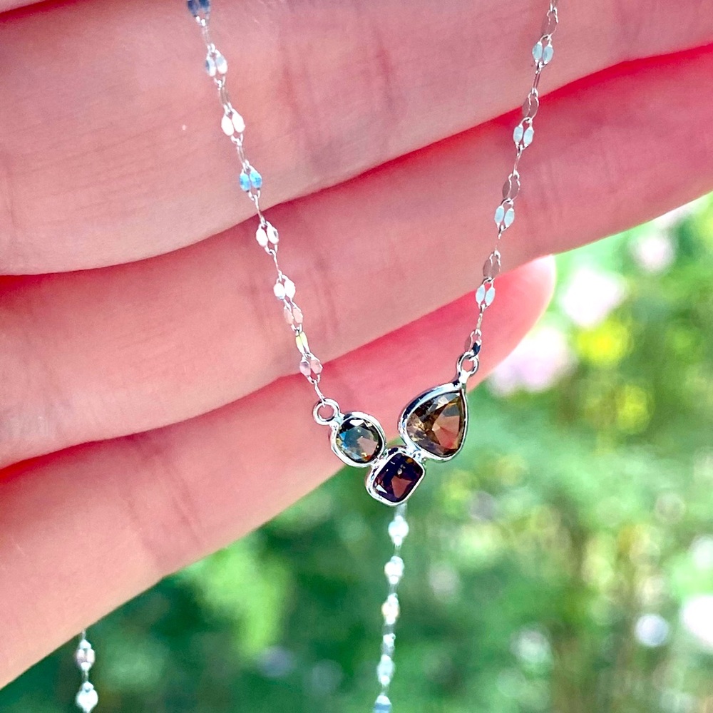 18k White Gold Fancy Colored Diamond Necklace